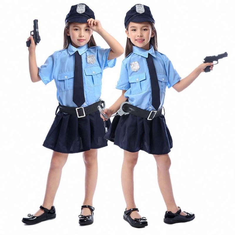 Figurino do oficial de policiais de Halloween para garotas crianças infantil role-playing cosplay homem uniforme de festas de festa