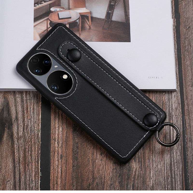 Adequado para capa de celular Huawei P50, capa de couro para celular anti-sísmica, capa de telefone para celular, estojo de proteção de couro