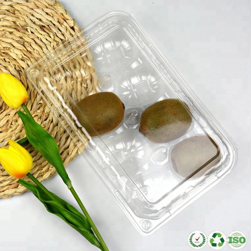 Recipiente de frutas de plástico transparente respirável de grau alimentar para kiwi