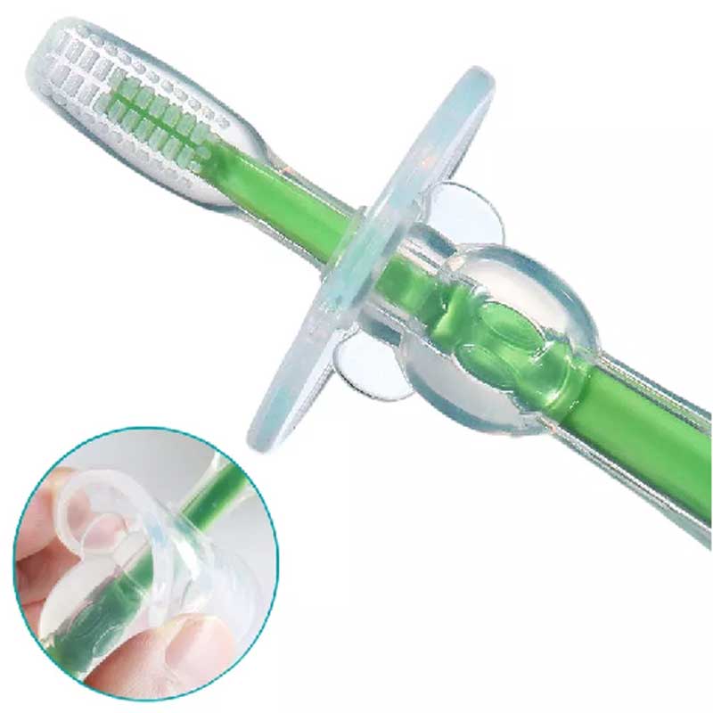 Moda Silicone Rubber Teether Treinamento infantil escova de dentes de bebê de dentes macia escova de dentes de bebê