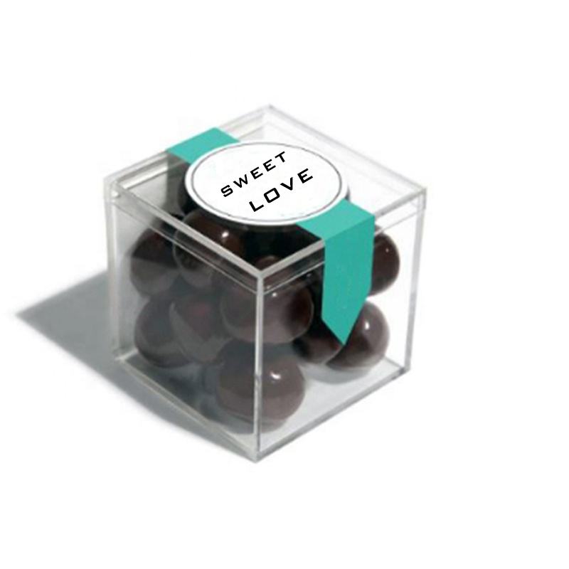 Caixas de doces de acrílico claro de grau alimentar caixas de armazenamento transparentes