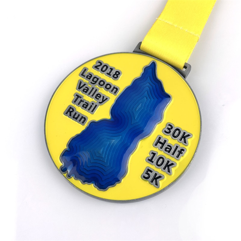 Medalha de elenco de liga de zinco Medalha UV Medalhas de meia maratona personalizadas