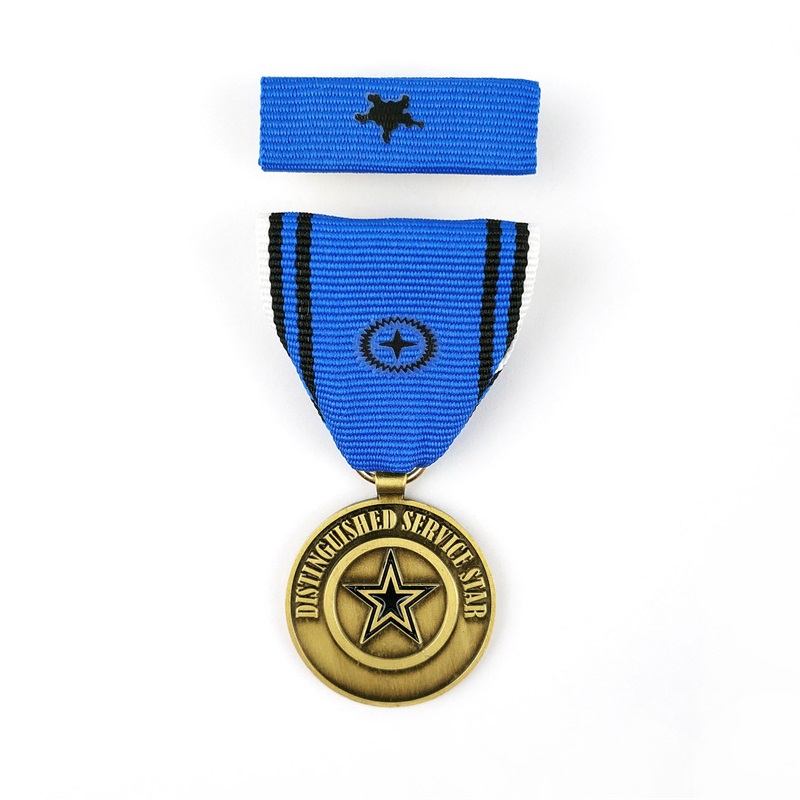 Medalha de fita de fita de fita de metal soldados transversal honra o crachá de medalha de guerra de elogios
