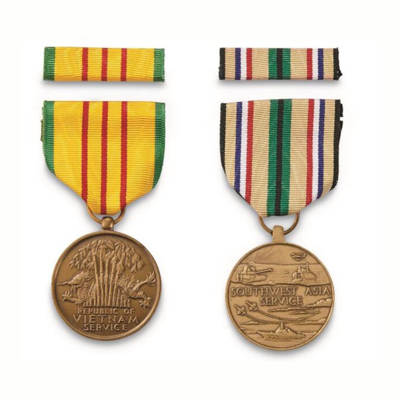 Medalha de honra militar de prêmio de prêmio de prêmio personalizado por atacado por atacado com listras curta barra de fita curta