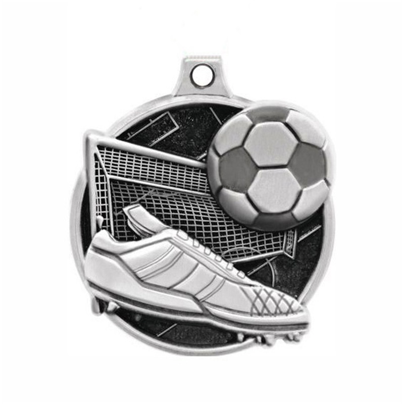 OEM Fabrable Football Gold Gold 3D Medalhas de futebol medalha de maratona de metal com fita com fita