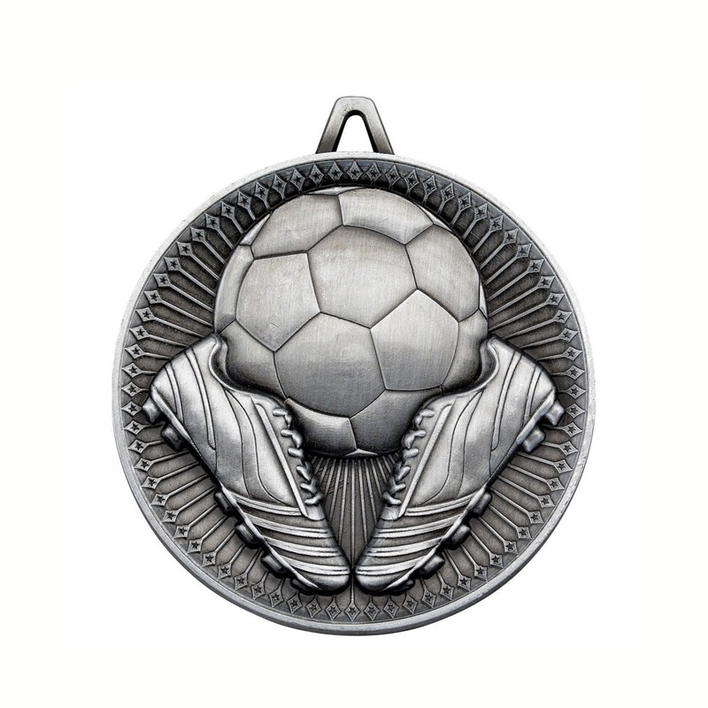 OEM Fabrable Football Gold Gold 3D Medalhas de futebol medalha de maratona de metal com fita com fita