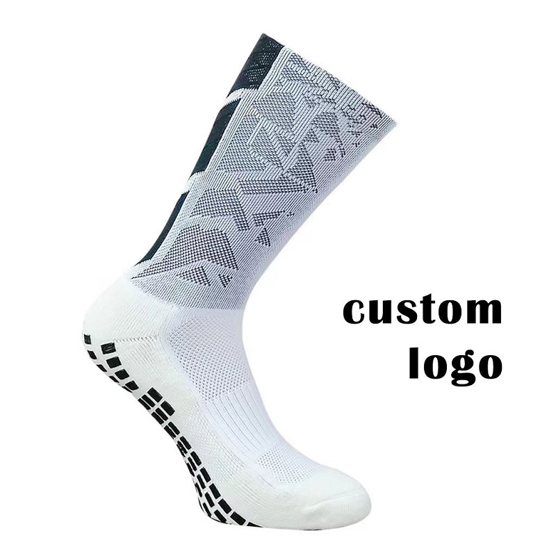 Designs personalizados meias de aderência Athletic Athletic Mid Calf Futebol Sport Soccer Anti Slip Grip Socks