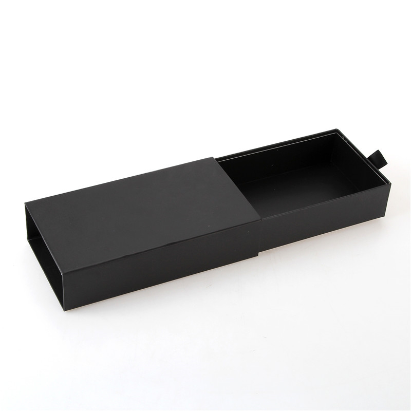 Caixa de gaveta preta, caixa de presente personalizada