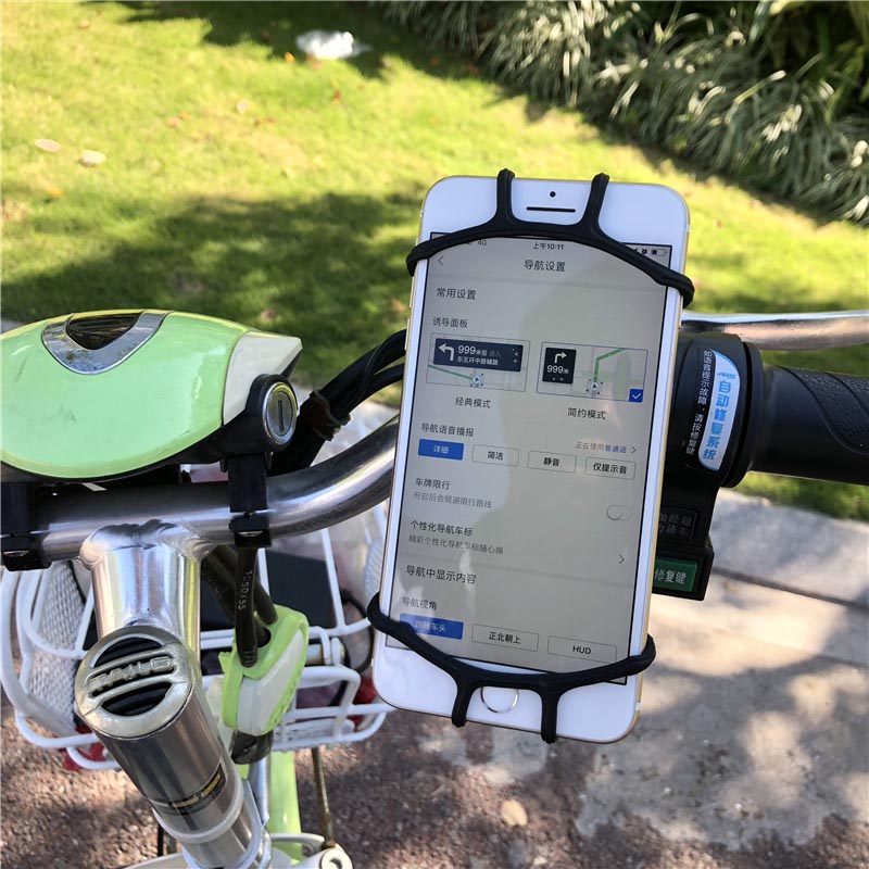 Montagem do telefone de bicicleta, montagem do guidão da motocicleta, montagem de telefone de silicone em 360 °, compatível com iPhone 13/12/11 pro max xs max xr x 8 7 6s mais SE 2022 12 mini, Samsung Galaxy