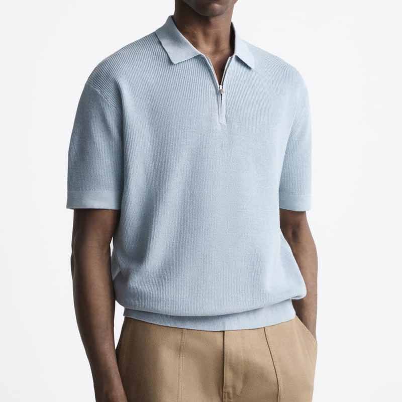 Camisa de malhas de malha masculina de alta qualidade de algodão 100% algodão pólo gola pólo designer