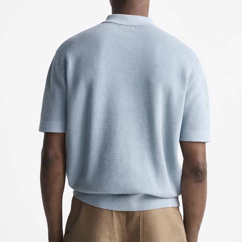 Camisa de malhas de malha masculina de alta qualidade de algodão 100% algodão pólo gola pólo designer
