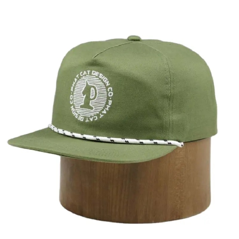Logotipo de design OEM personalizadonão estruturado denylon snapback chapéu com corda