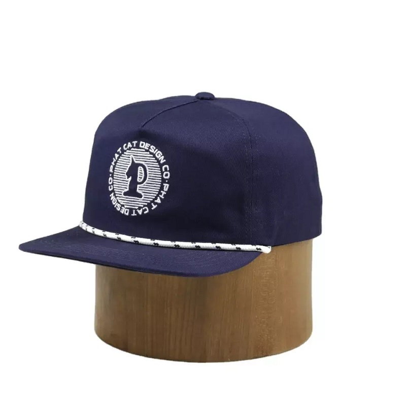 Logotipo de design OEM personalizadonão estruturado denylon snapback chapéu com corda