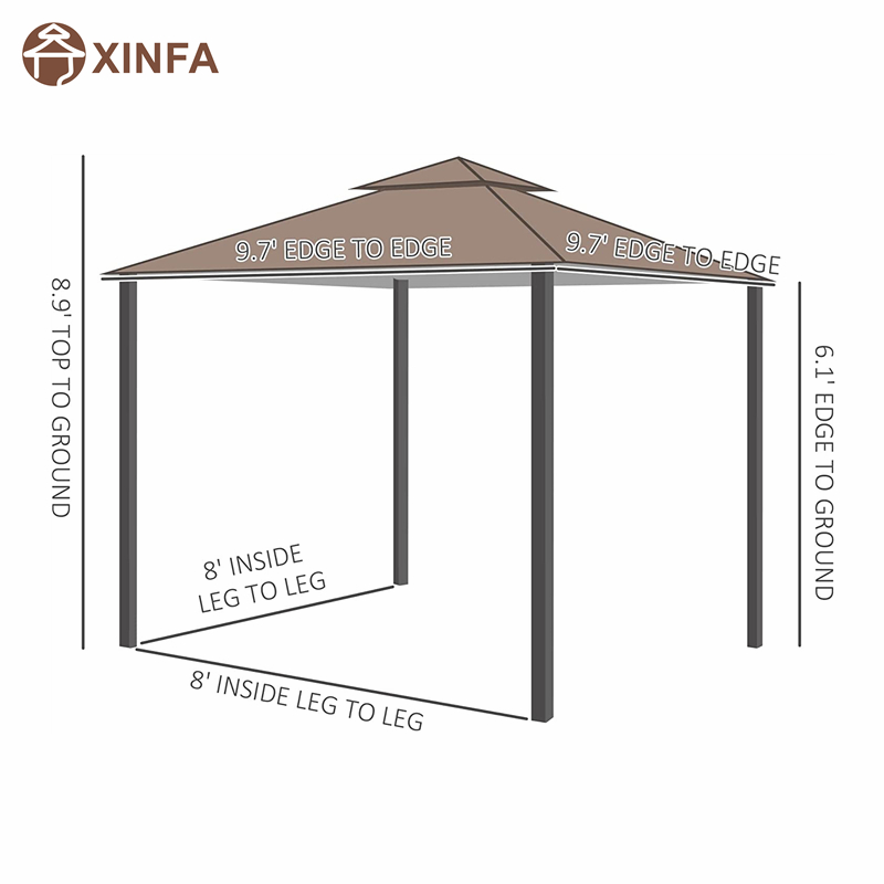 10 \\ 'x 10 \\' Patio Gazebo Canopy Tent com paredes laterais de malha, dossel de duas camadas para quintal, café