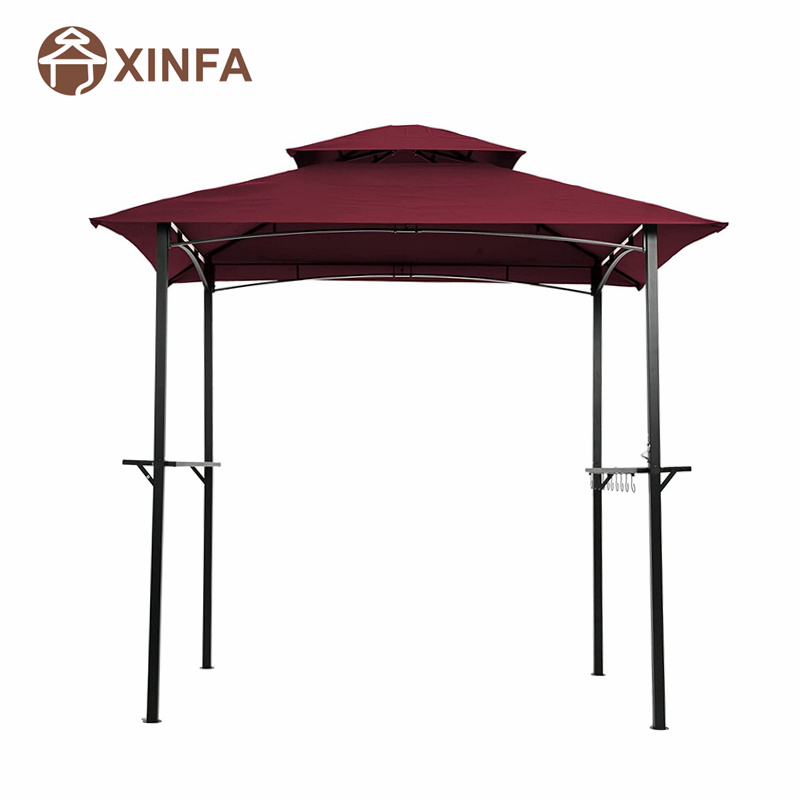 8 \\ 'x 5 \\' Canopy Top Grill Gazebo Pátio ao ar livre Barbecue Shelter com estrutura de aço robusta, vermelho