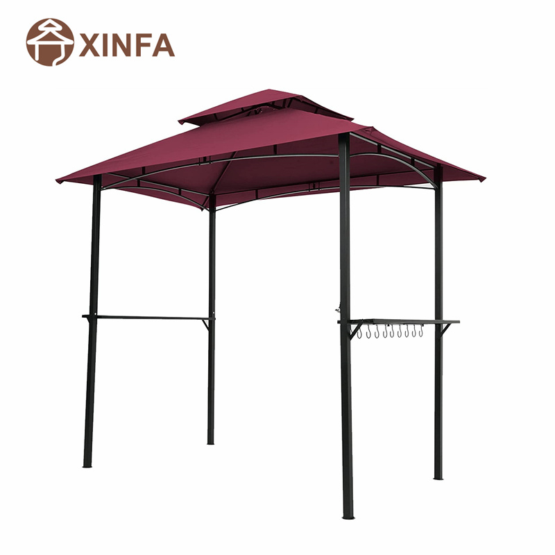 8 \\ 'x 5 \\' Canopy Top Grill Gazebo Pátio ao ar livre Barbecue Shelter com estrutura de aço robusta, vermelho