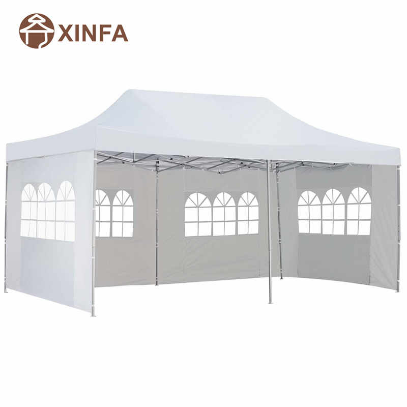 10x 20 pés Pop up Canopy Party Wedding Gazebo tenda abrigo com 4 paredes laterais removíveis brancas