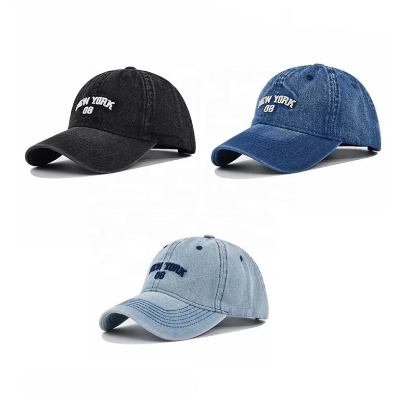 Logotipo personalizado de alta qualidade lavado com um painel de algodão 100% algodão 6 bordado Bill Old Cowboy Baseball Cap Hat Hat Hat