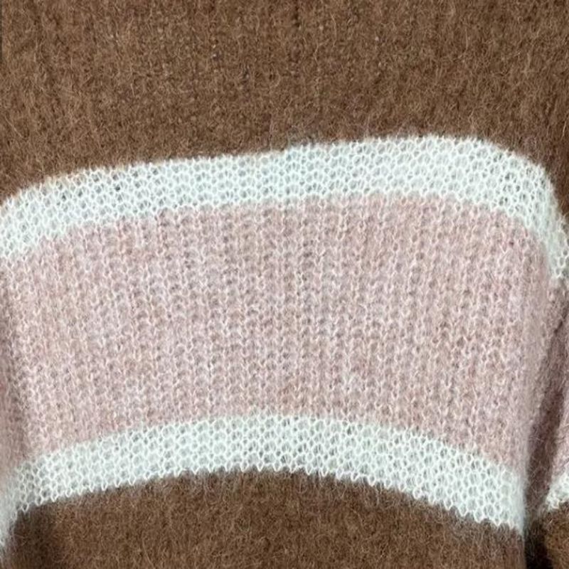 Suéter de malhas de malha mohair listre de mulheres