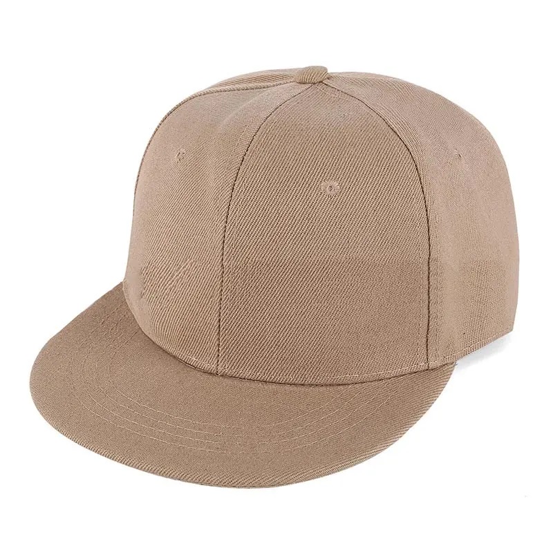 Atacado de alta qualidade de algodão 100% algodão Cap personalizado Homens de pão plano Bill Brim Brim Brim Hip Hop Snapback Cap Hats