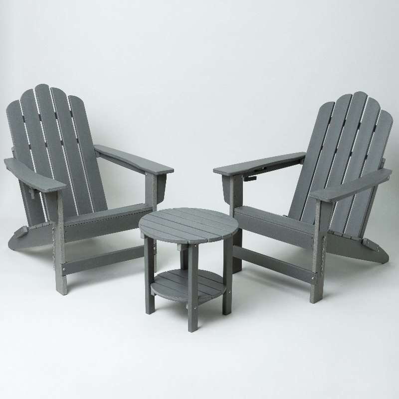 Móveis ao ar livre HDPE Adirondack Chair com cinza