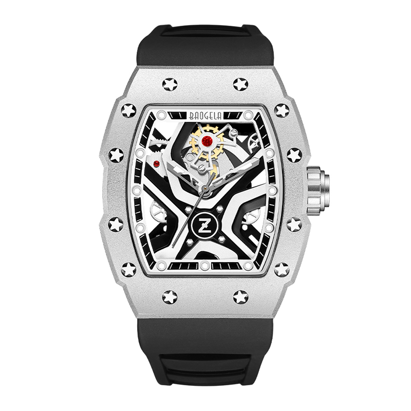 Baogela Top Brand Watches for Men Moda Sport Sport à prova d'água Vista mecânico de 50bar Casual Stainless Watch Japan Relloj Hombre 4143