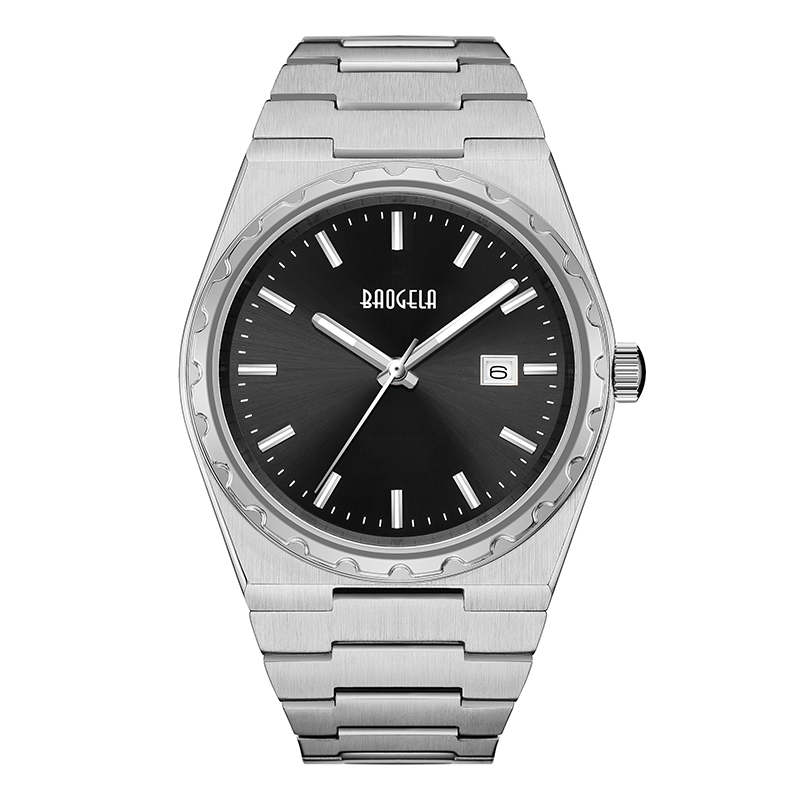 Baogela Brand Luxury Rose Watches Stainless Steel Men de Wristwatch Business Classic Business 50m Waterproof Movement Relogio Masculino 22801