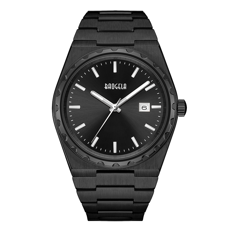 Baogela Brand Luxury Rose Watches Stainless Steel Men de Wristwatch Business Classic Business 50m Waterproof Movement Relogio Masculino 22801