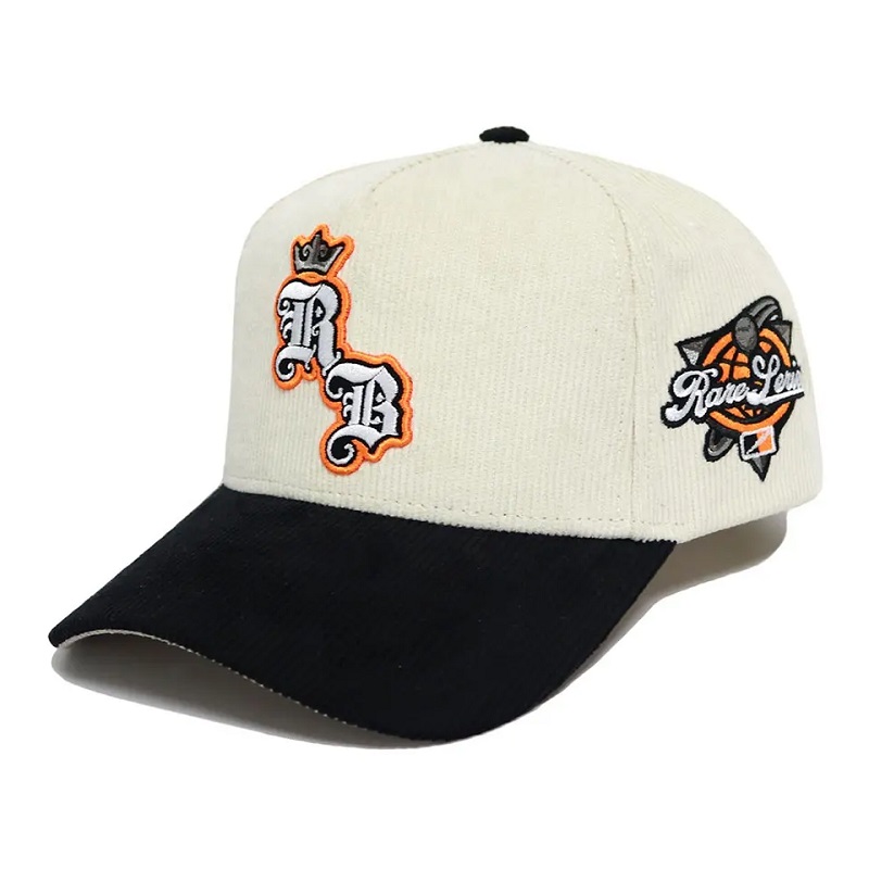 Factory Direct Factory Made 5 Painel Baseball Cap Cavuroy Hat com 3D Puff Bordery Logo