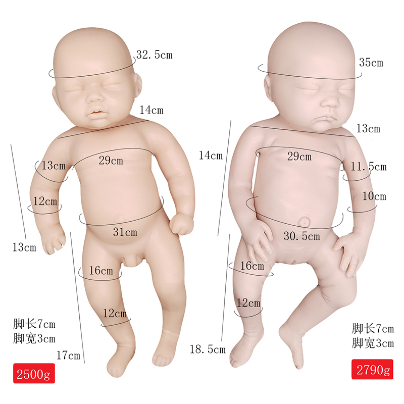 Doll de alta simulação Reborn The Silicone Material Reborn Baby Asleep Silicone Reborn Doll Realistic (pré-formação)
