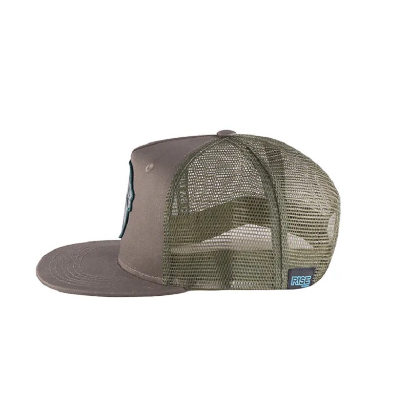 Moda Popular da borda plana Mesh chapéu cinza Bordado de bordado 5 painel Plástico Snapback Trucker Bap and Hat