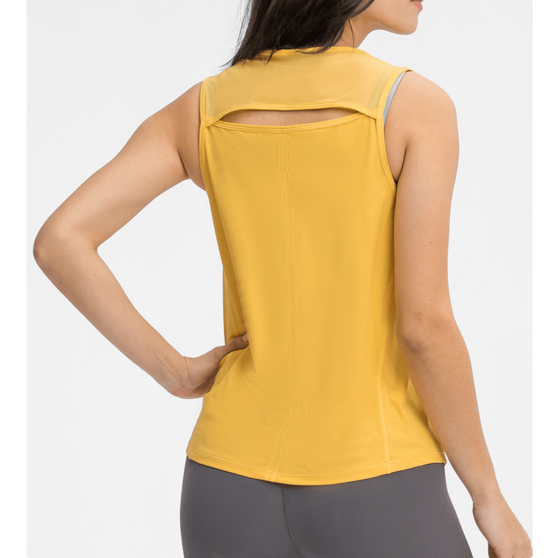 Patch Hollow Out O Neck Yoga Colet
