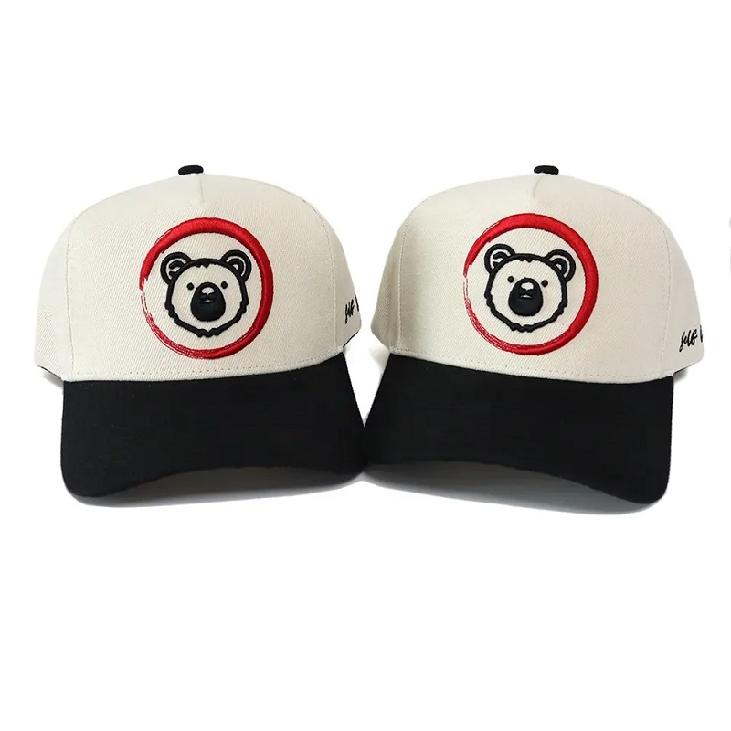 Novo Design Hot Custom Design 5 Painel Adultos Caps de beisebol de algodão com chapéus esportivos de logotipo 3D para homens e mulheres
