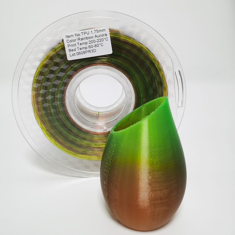 TPU Filamento Rainbow 3D Filamento Soft Flexible1.75mm FDM