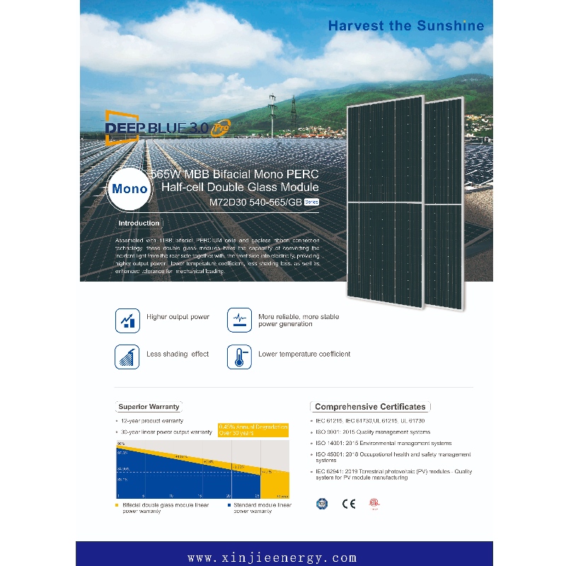 550 W-610 W Photovoltaic Solar Energy System Factory diretamente vendas da China