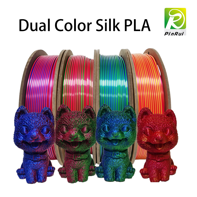 Duas coresno filamento de filamentos de seda dupla para impressora 3D Hot filamento pinrui