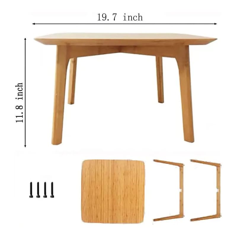 Uma mesa de chá baixa ficano chão de uma mesa de tatami quadrada móveis