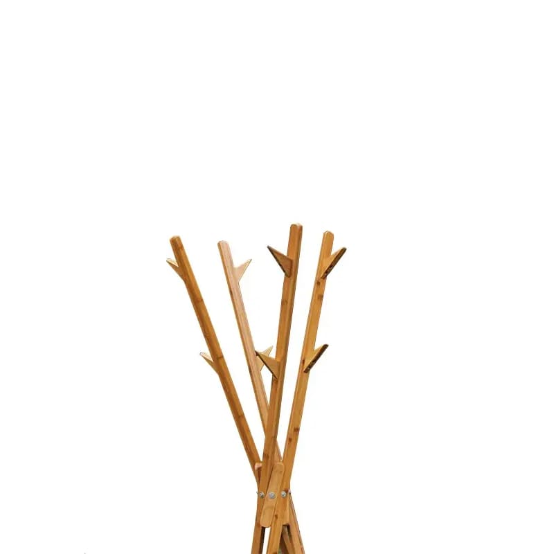 Árvore de casaco de bambu, rack de roupas de bambu, árvore de roupas