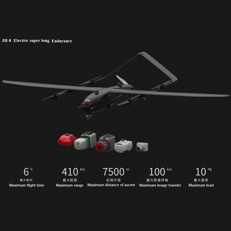JH-8SE Longa resistência EVTOL UAV UAV elétrico UAV