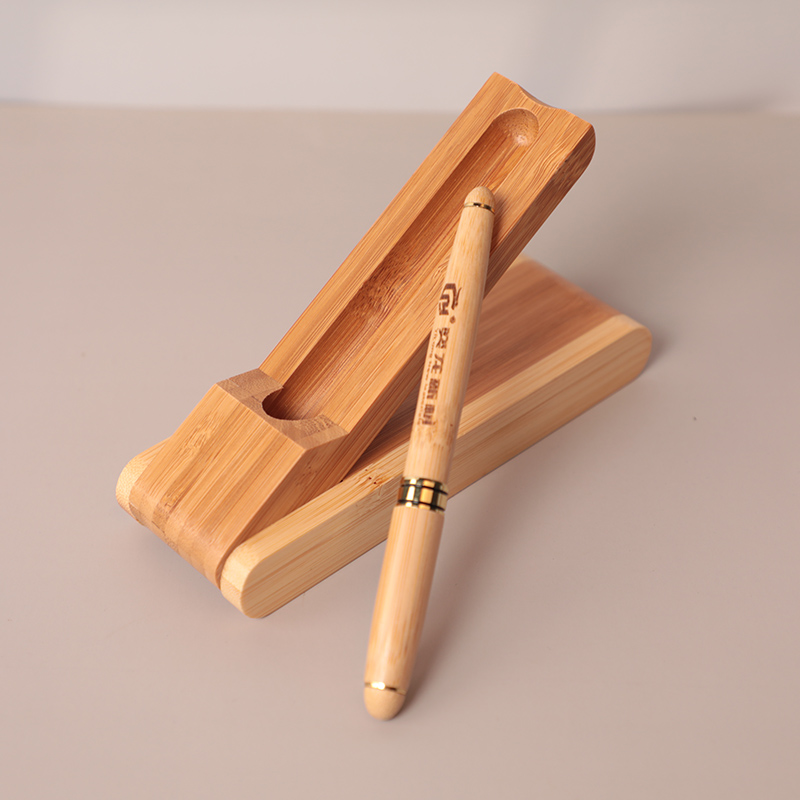 Conjunto de caneta para presente de bambu