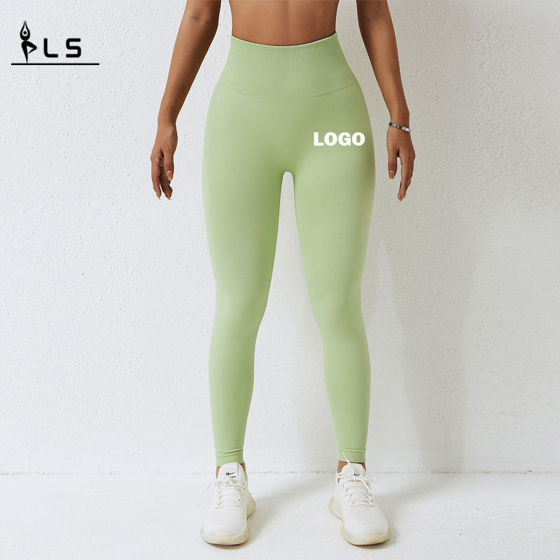 SC101099 Leggings de ioga de ginástica Mulheres com calças de logotipo personalizadas Scrunch Butt Women Yoga Pants Leggings