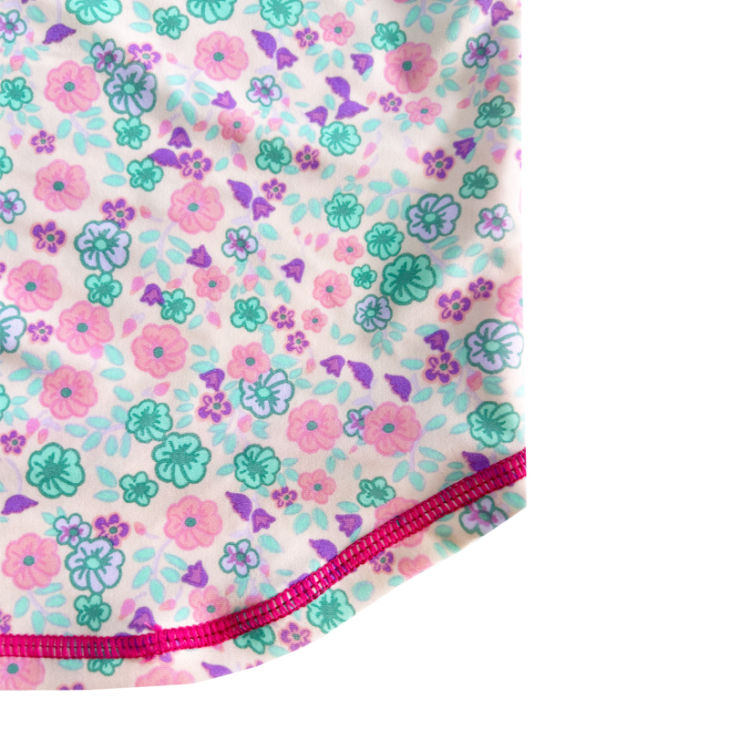 Design floral Contraste de cor sólida cor bebê maiô