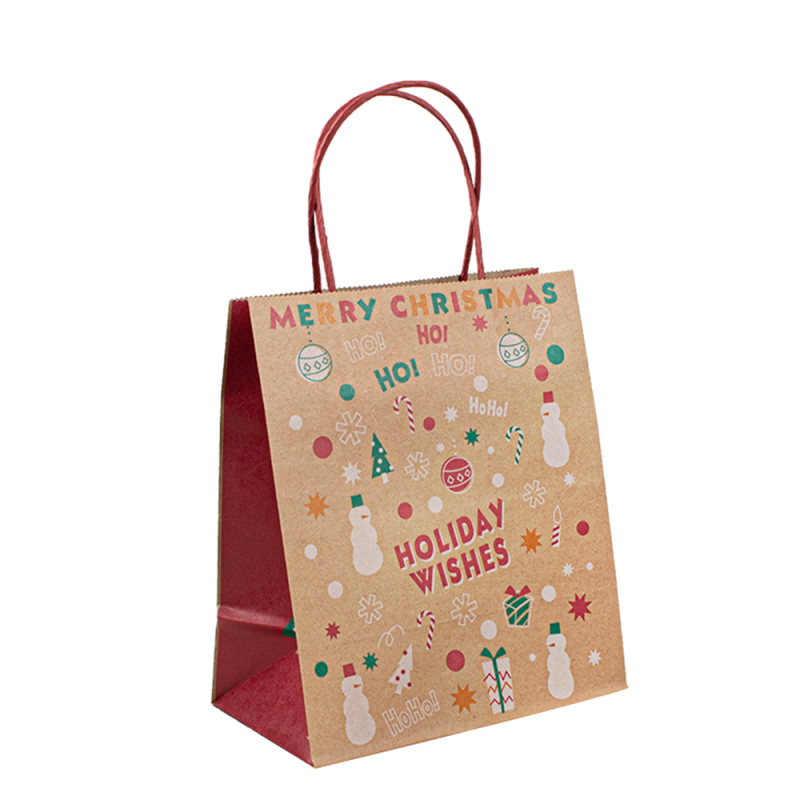 Sacos de embalagem de papel para compras de presente para presentes e ecologicamente corretos para compras de papel de presente para o seu logotipo Bolsas de Papel Kraft