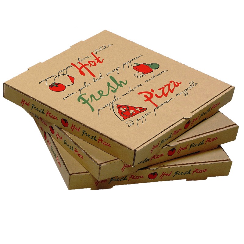 Caixa de pizza Kraft impressa