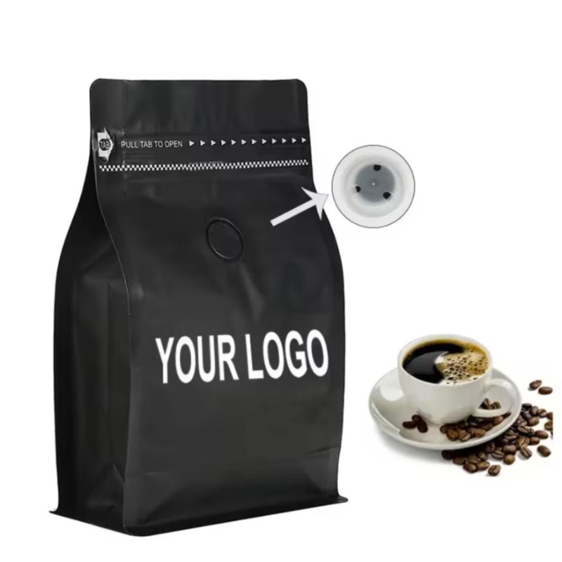 Bolsas de café ecológicas com válvulas e bolsas de embalagem de café com zíper