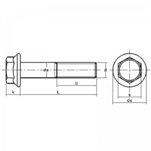 parafusos sextavados de aço inoxidável com cabeça sextavada