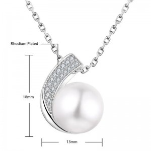 Anel de prata esterlina 925 Hongde com diamantes e pérolas&Conjunto de anel de colar personalizado