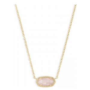 Colar minimalista com pingente rosa em ouro rosa, colar com pingente para mulheres, joias da moda, ouro 14k-Banhado