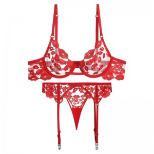 Lingerie sexy - ultra-Fino, com bordadonos lábios vermelhos e renda. Isto\\É um sutiã para seios grandes que os faz parecer menores e impede o preço de W7229 caído:$219.99