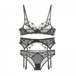 Lingerie sexy. Ultra - Lingerie de renda de bordado transparente fina de malha. Para grande - Mulheres quebradas, faz com que o busto pareça menor, impede a flacidez e proporciona elevação. Bra.W878 Preço:$179.99
